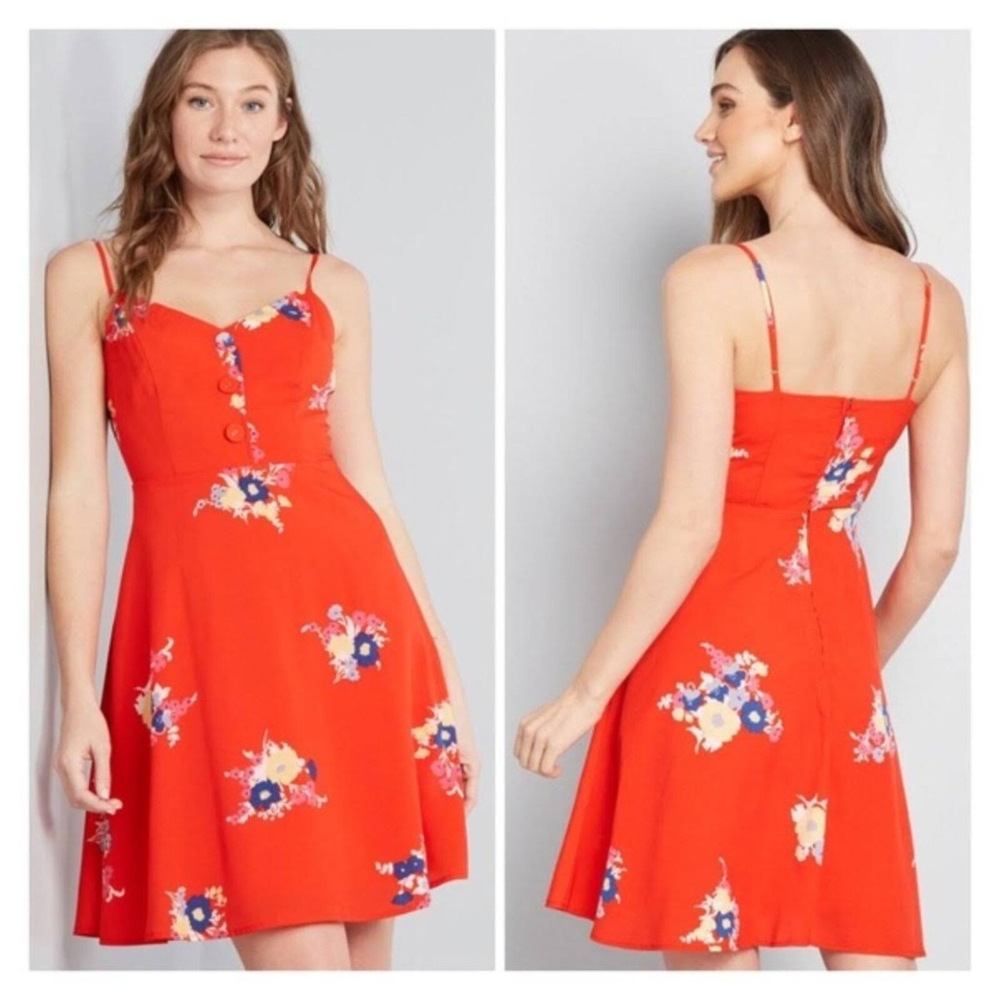 NWT Modcloth Red Floral Mini Dress